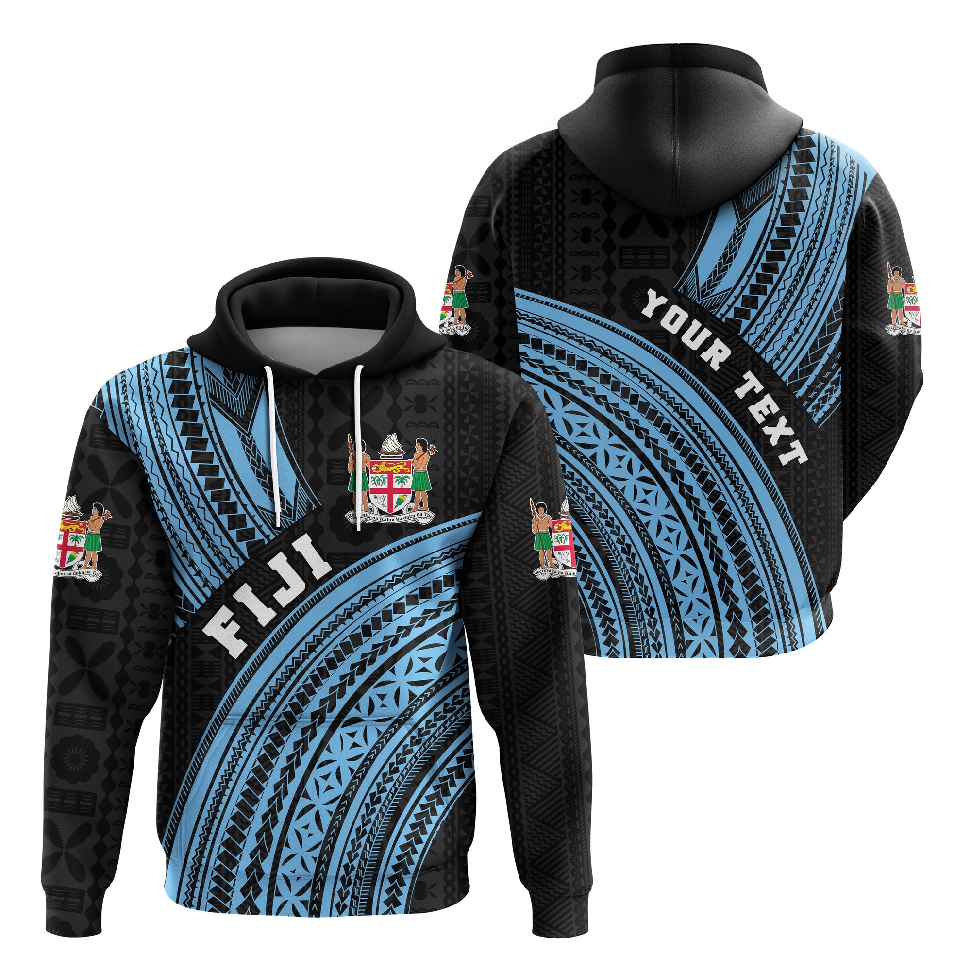 Custom Fiji Hoodie Polynesian Style LT16 Unisex Black - Polynesian Pride