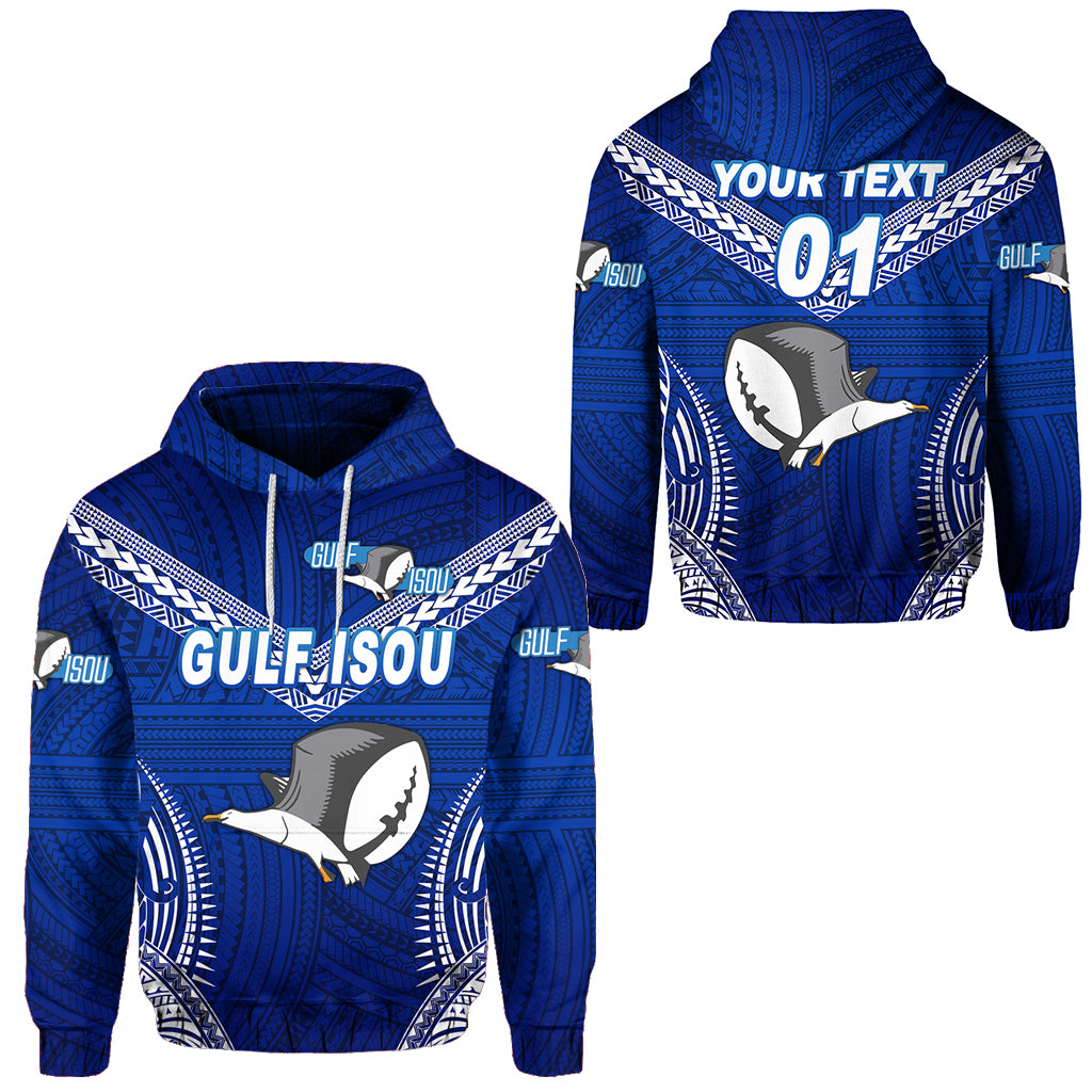 Custom Papua New Guinea PRK Gulf Isou Hoodie Rugby Original Style Blue, Custom Text and Number LT8 Unisex Blue - Polynesian Pride