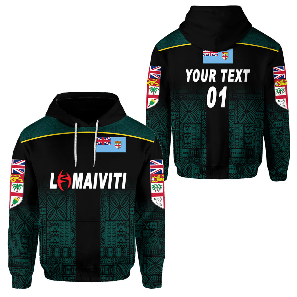 Custom Fiji Lomaiviti Rugby Hoodie Simple Vibes, Custom Text and Number LT8 Unisex Green - Polynesian Pride