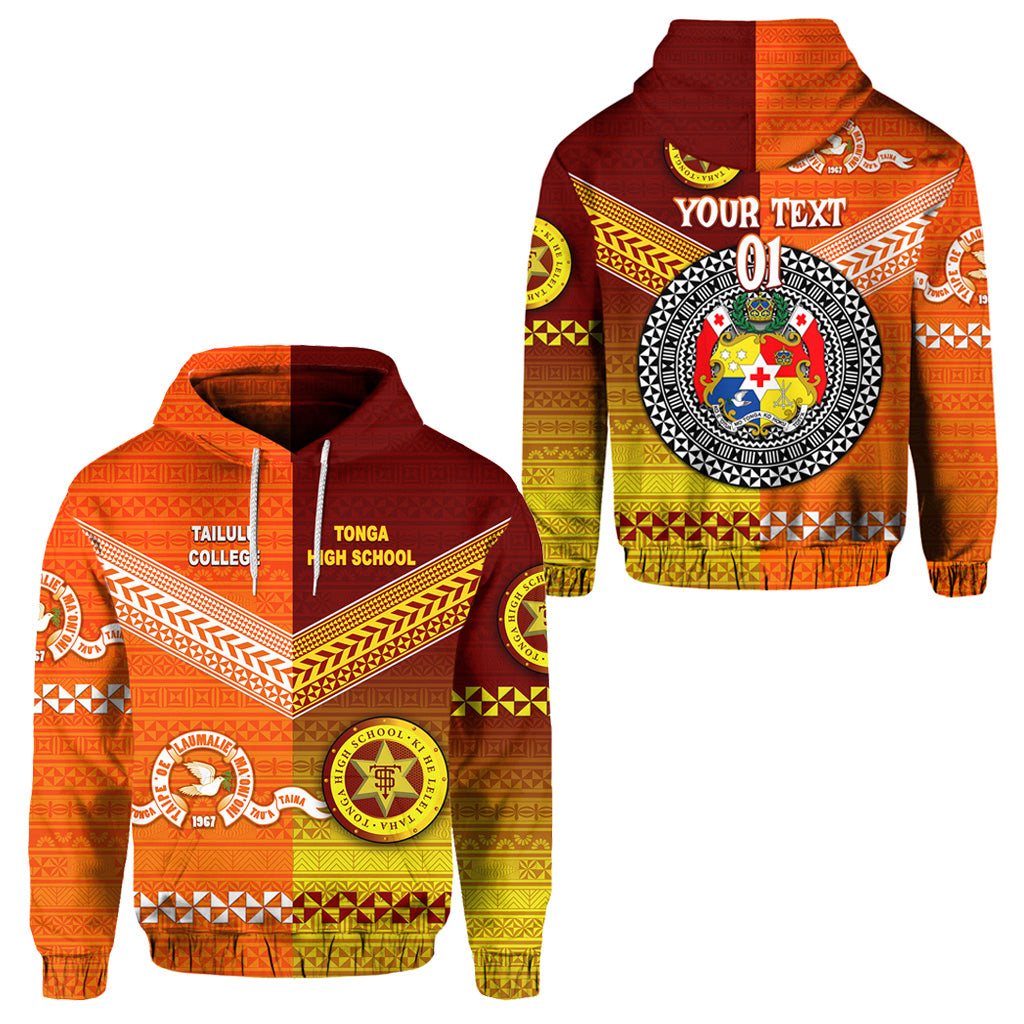 Custom Tonga Tailulu College and Tonga High School Hoodie Together Original Style LT8 Hoodie Orange - Polynesian Pride