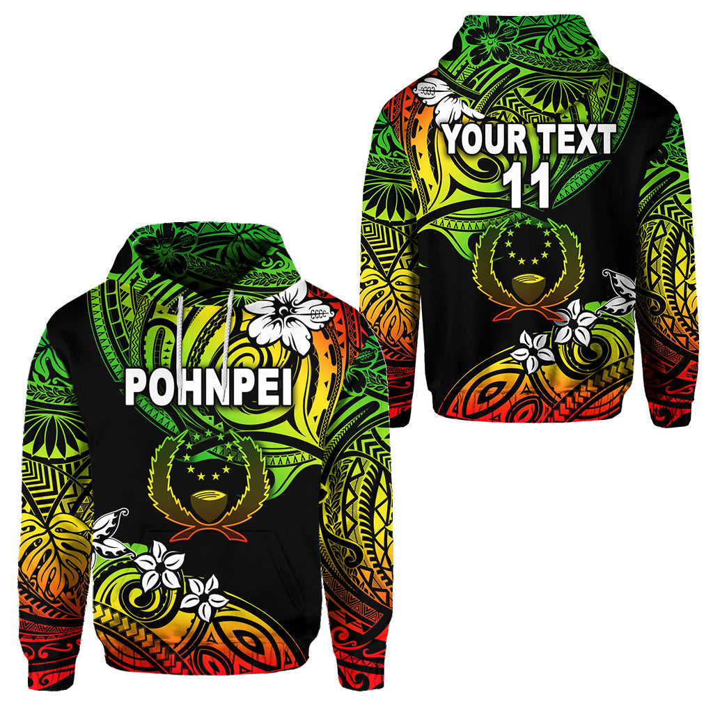 Custom FSM Pohnpei Hoodie Unique Vibes Reggae LT8 Reggae - Polynesian Pride
