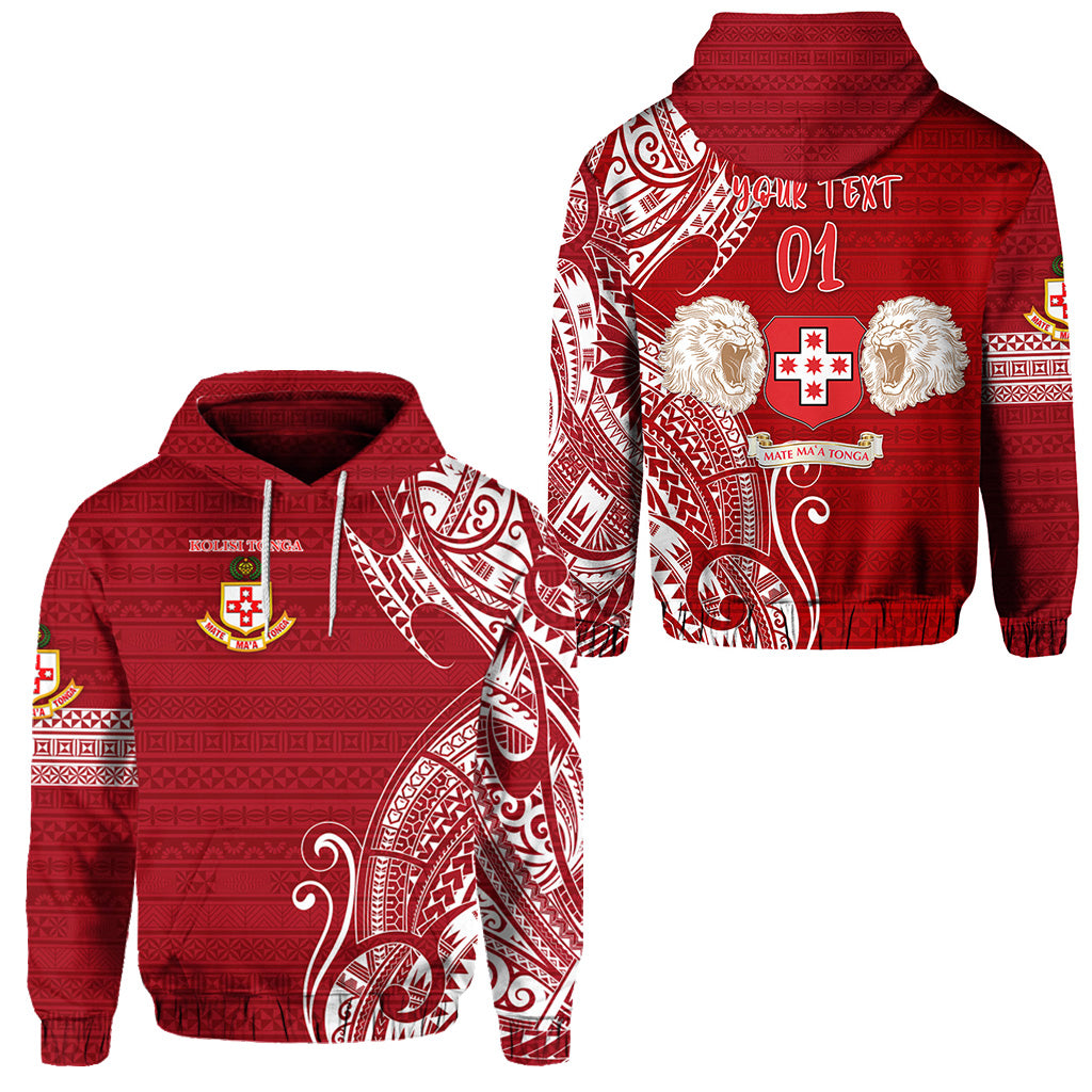 Custom Kolisi Tonga Mate Maa Tonga Hoodie Laione Ashburton Old Boys, Custom Text and Number LT8 Unisex Red - Polynesian Pride