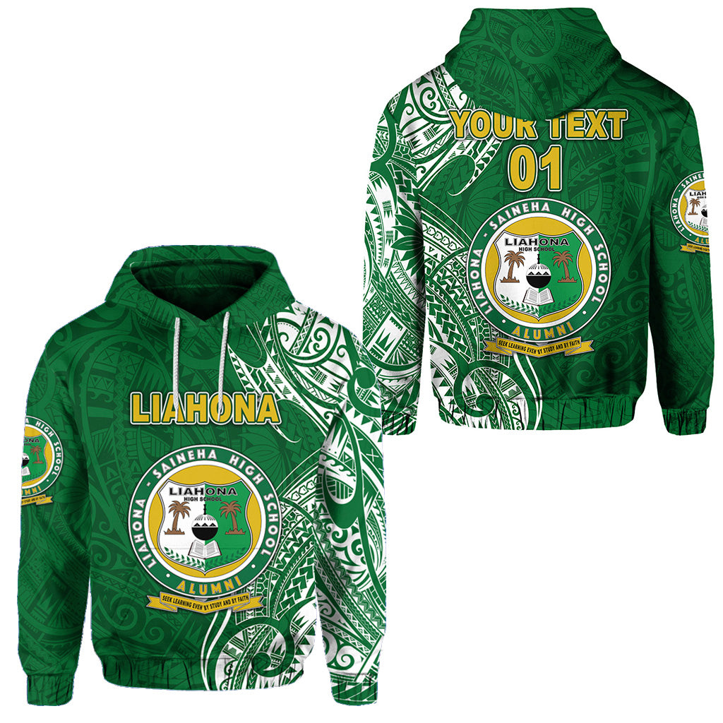 Custom Tonga Liahona Saineha High School Hoodie Simple Vibes, Custom Text and Number LT8 Unisex Green - Polynesian Pride