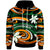 Polynesian Hoodie Vortex Style Unisex Green Orange - Polynesian Pride