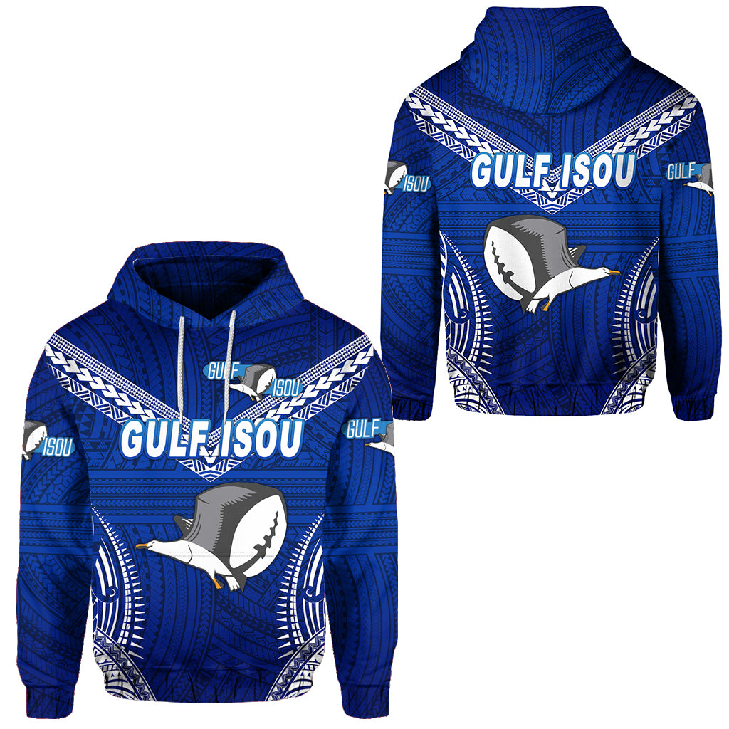 Papua New Guinea PRK Gulf Isou Hoodie Rugby Original Style Blue LT8 Unisex Blue - Polynesian Pride