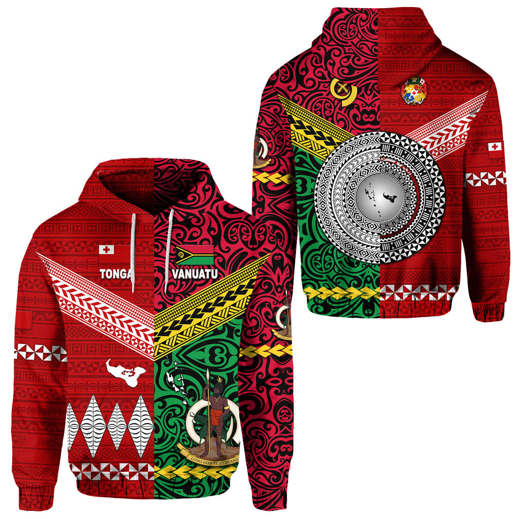 Vanuatu Tonga Hoodie Polynesian Together Bright Red LT8 Red - Polynesian Pride