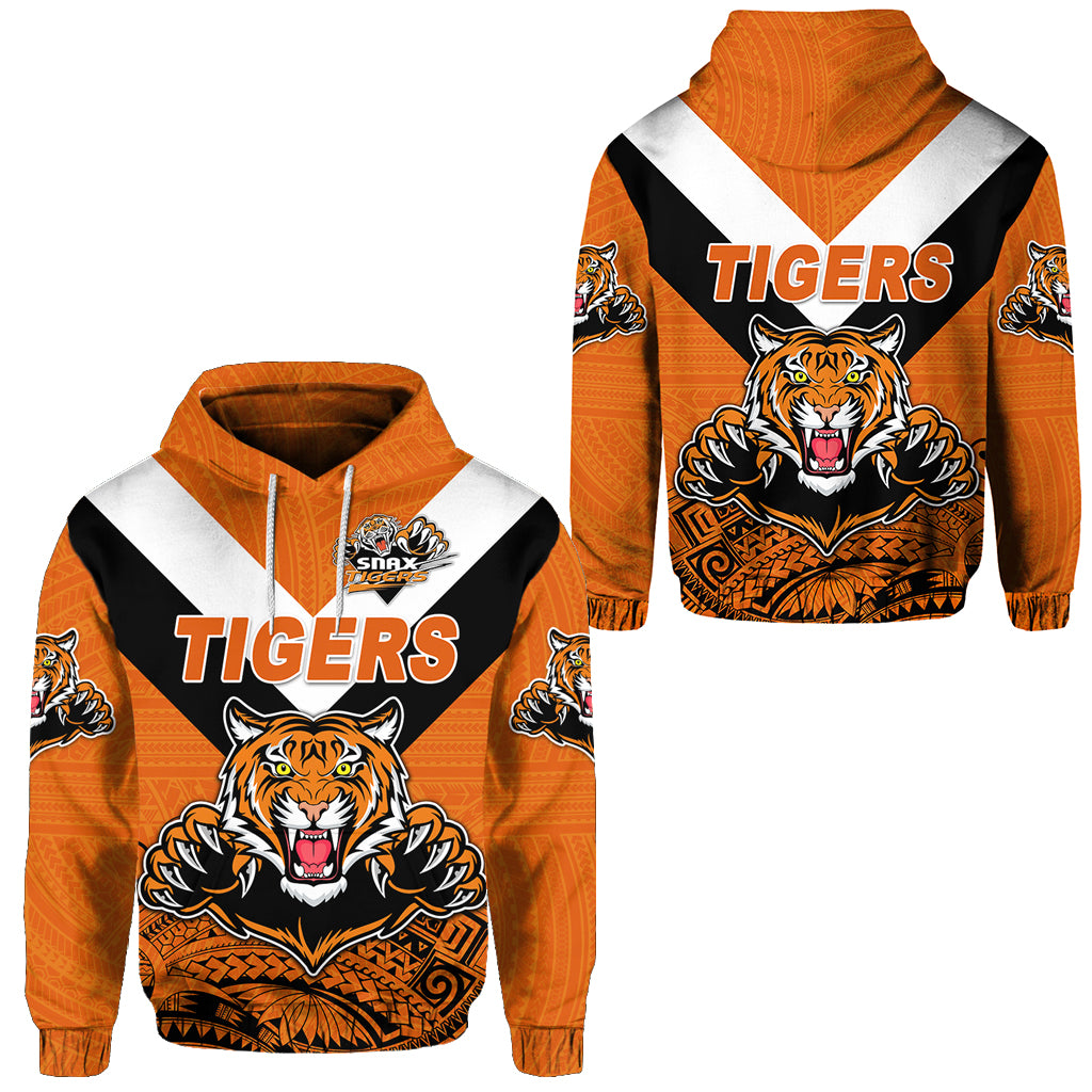 Papua New Guinea Lae Snax Tigers Hoodie Rugby Simple Style Orange LT8 Unisex Orange - Polynesian Pride