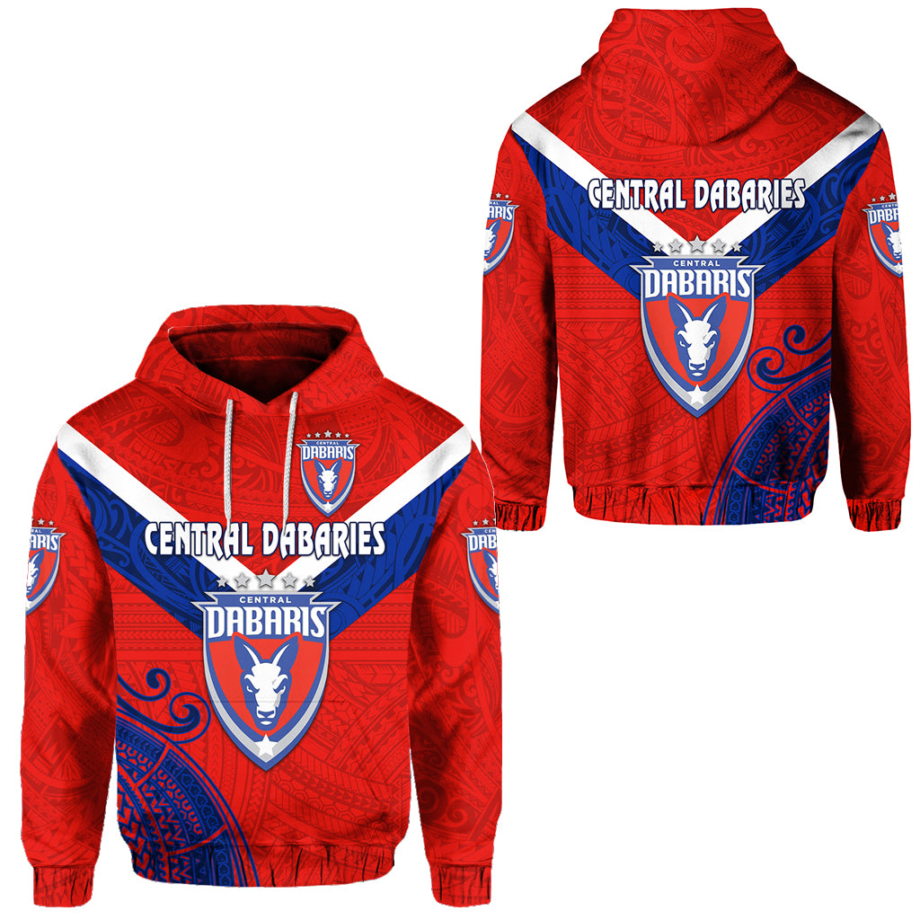 Papua New Guinea Central Dabaries Hoodie Rugby Red LT8 Unisex Red - Polynesian Pride