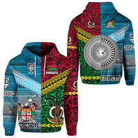Vanuatu Fiji Hoodie Together Bright Color LT8 Pullover Hoodie Red - Polynesian Pride