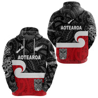 Maori Aotearoa Haka Hoodie New Zealand Simple LT8 Black - Polynesian Pride