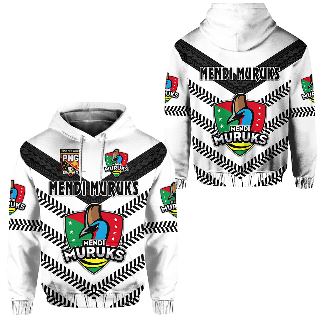 Papua New Guinea PRK Mendi Muruks Hoodie Rugby Original Style White LT8 Unisex White - Polynesian Pride