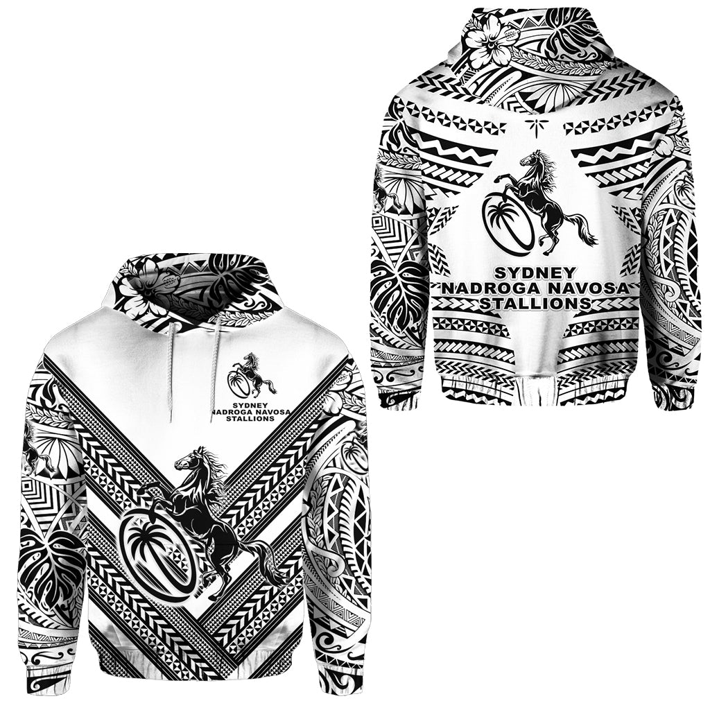 Fiji Rugby Hoodie Sydney Nadroga Navosa Stallions Creative Style White LT8 White - Polynesian Pride