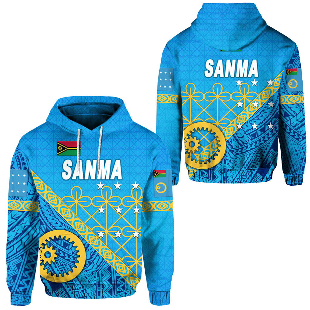 Sanma Province Hoodie Vanuatu Pattern Unique Style LT8 Blue - Polynesian Pride