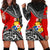 Tonga Hoodie Dress - Tonga Coat Of Arms Fall In The Wave K9 Red - Polynesian Pride