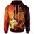 Samoa Custom Hoodie Tribal Tuna Fish Orange - Polynesian Pride