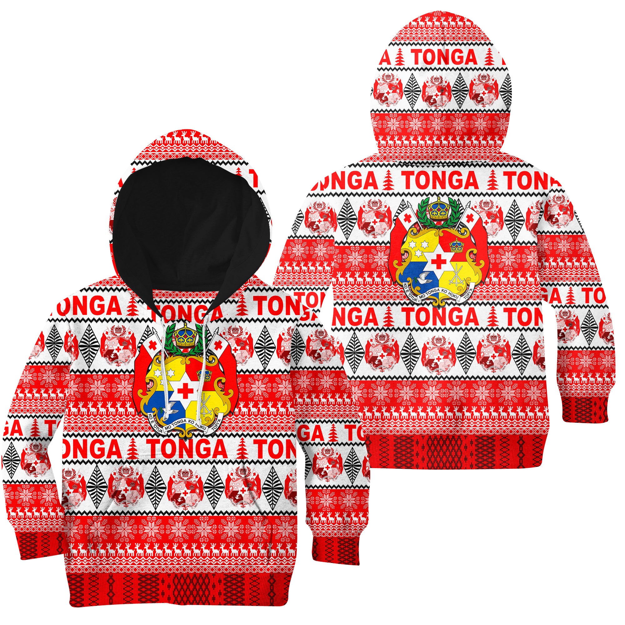 Tonga Christmas Hoodie KID 2022 LT6 Red - Polynesian Pride