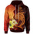 American Samoa Custom Hoodie Tribal Tuna Fish Unisex Orange - Polynesian Pride