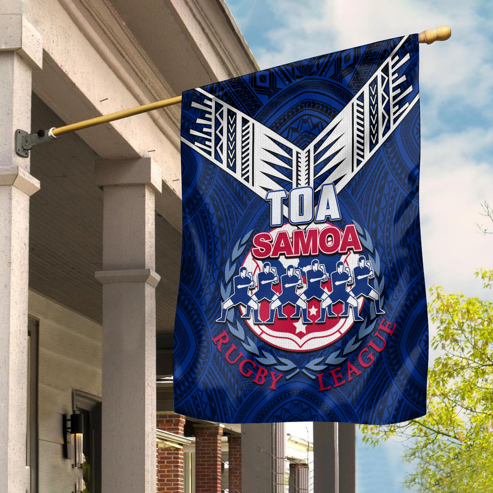 Toa Samoa Rugby Flag Siva Tau Jersey LT6 House Flag - Polynesian Pride