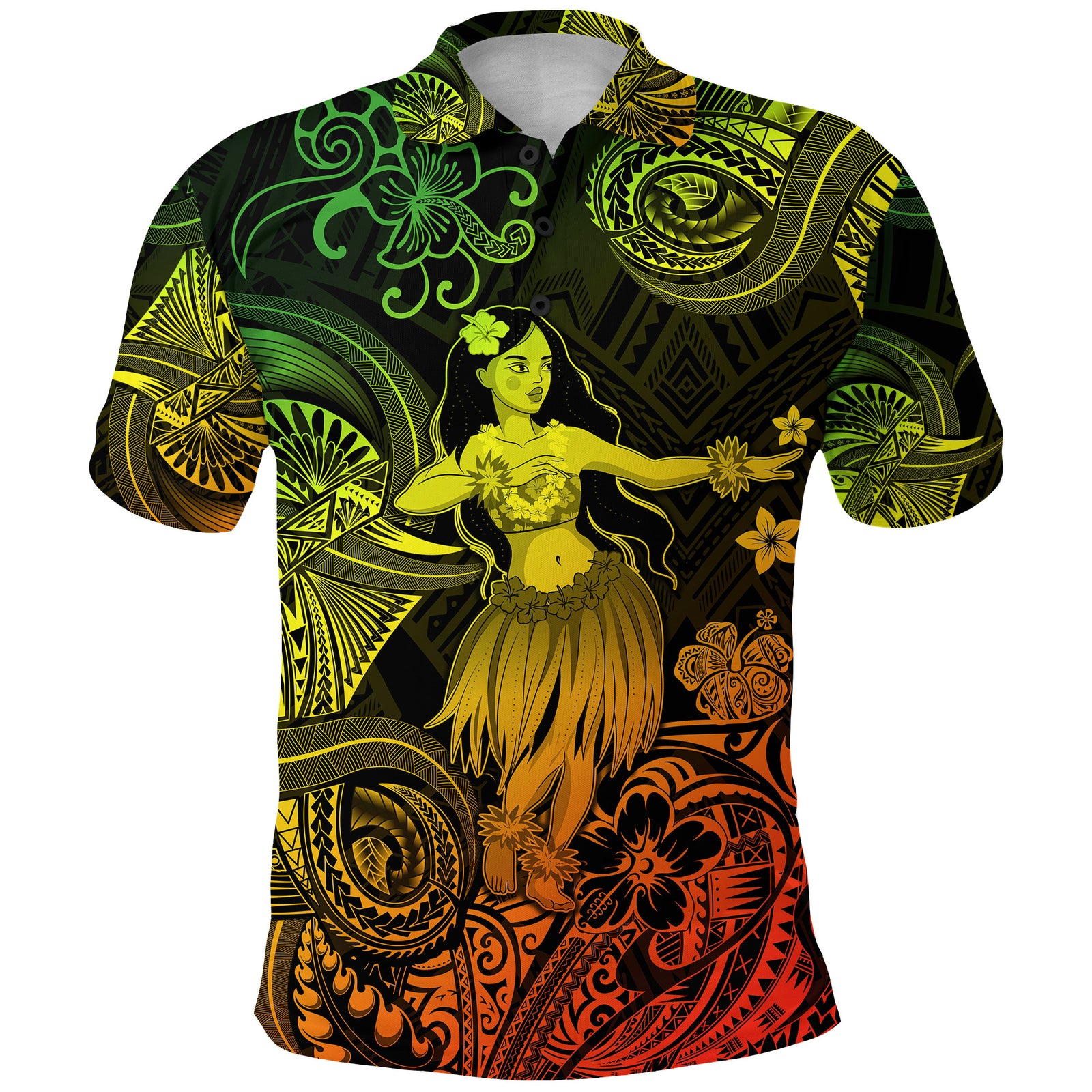 Hawaii Hula Girl Polynesian Polo Shirt Unique Style Reggae LT8 - Polynesian Pride