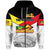 Custom Papua New Guinea SP Hunters Zip Hoodie Rugby Original Style White, Custom Text and Number LT8 - Polynesian Pride