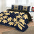 Hawaiian Royal Pattern Quilt Bed Set - Indigo - L3 Style - AH - Polynesian Pride