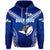 Custom Papua New Guinea PRK Gulf Isou Zip Hoodie Rugby Original Style Blue, Custom Text and Number LT8 - Polynesian Pride