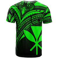 Hawaii Kanaka Maoli T Shirt Green Color Cross Style - Polynesian Pride