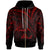 Hawaii Kanaka Maoli Zip Hoodie Red Color Cross Style Unisex Black - Polynesian Pride