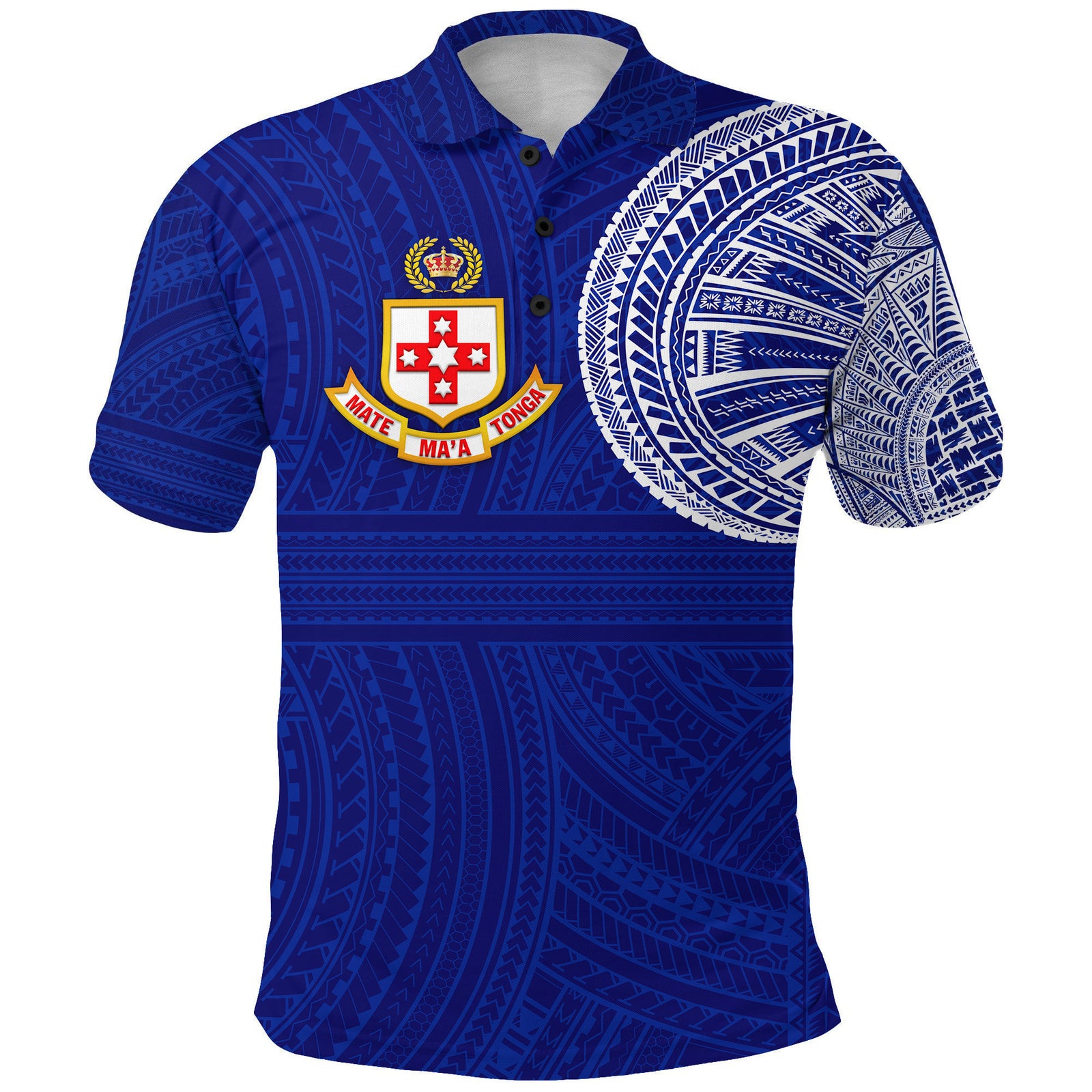 Custom Kolisi Tonga Polo Shirt LT8 Blue - Polynesian Pride