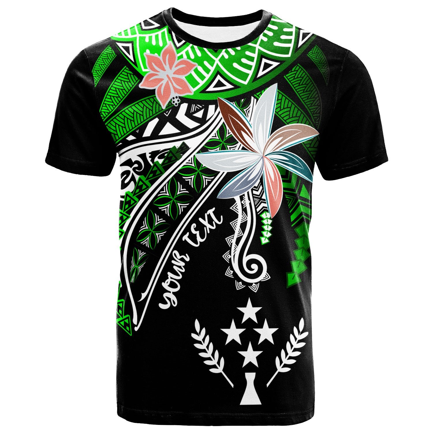 Kosrae Custom T Shirt Fanciful Forest Green Color Unisex Green - Polynesian Pride