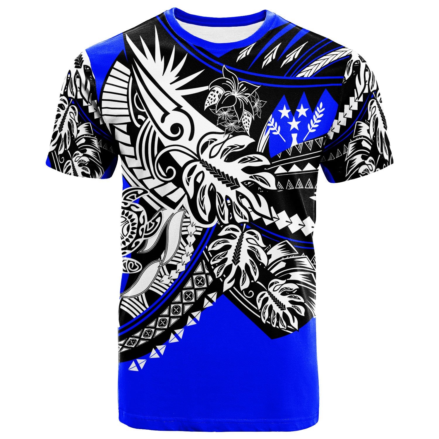 Kosrae T Shirt Tribal Jungle Blue Pattern Unisex Blue - Polynesian Pride