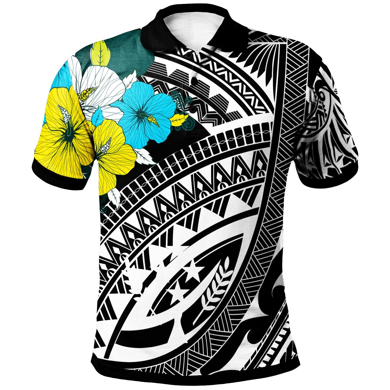 Kosrae Polo Shirt Polynesian Pattern Black Color Unisex Black - Polynesian Pride