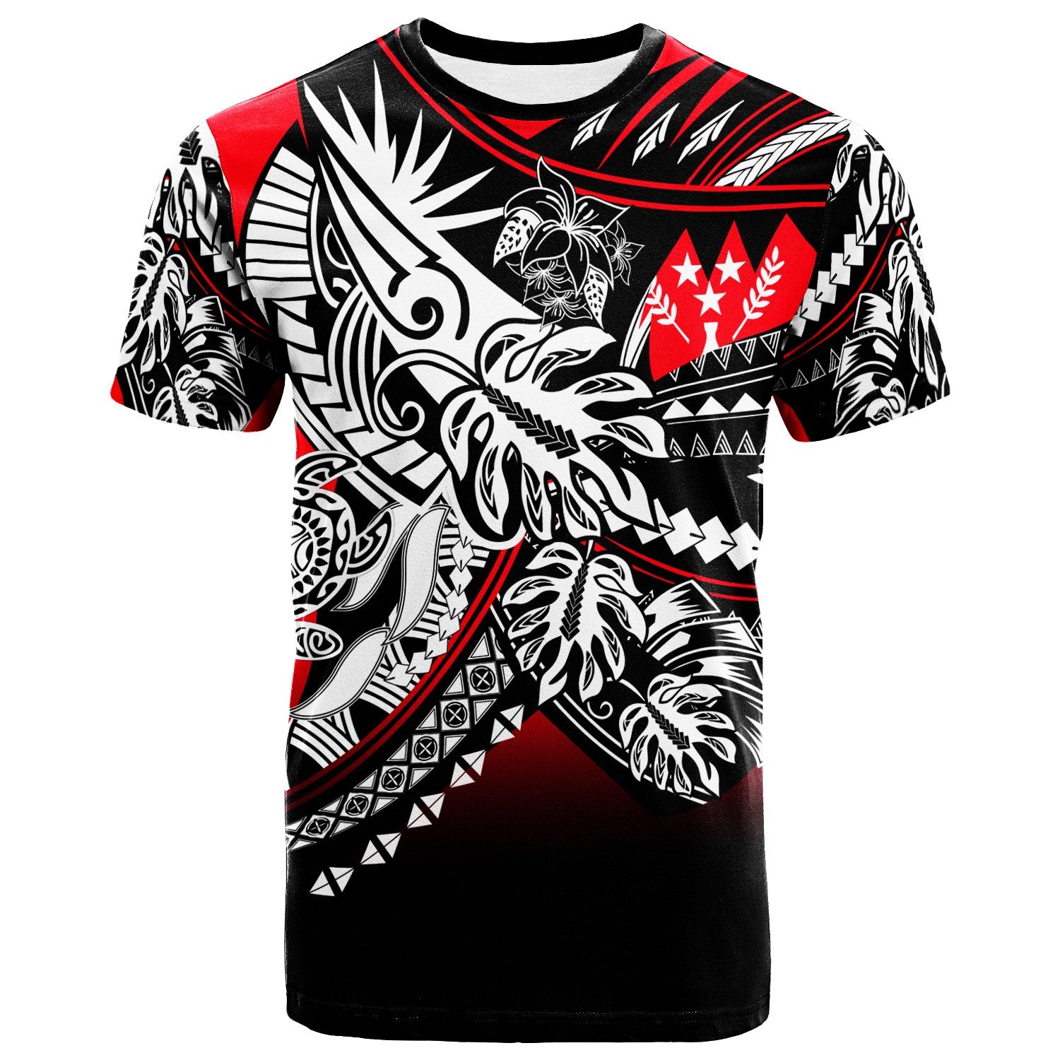 Kosrae T Shirt Tribal Jungle Pattern Unisex Red - Polynesian Pride