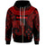 Kosrae Zip Hoodie Palm Leaf Texture Red Unisex Red - Polynesian Pride