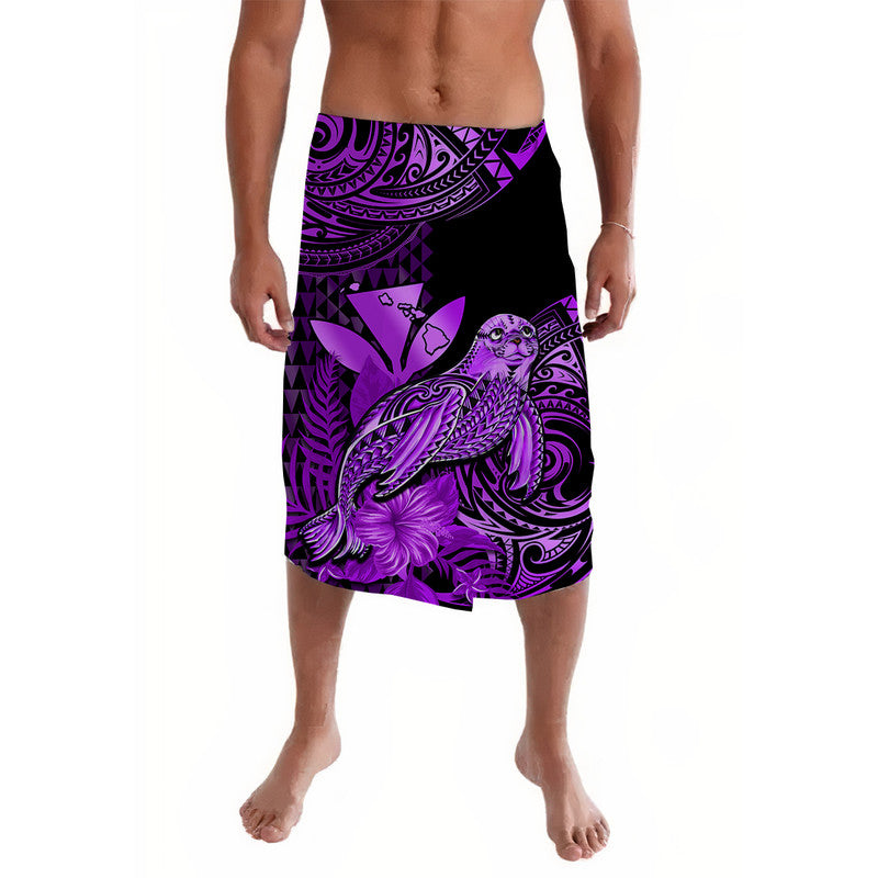 Hawaii Monk Seal Lavalava Polynesian Kakau With Kanaka Purple LT14 Purple - Polynesian Pride