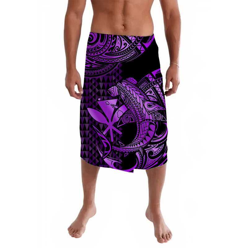 Hawaii Hammerhead Shark Lavalava Polynesian Kakau With Kanaka Purple LT14 Purple - Polynesian Pride