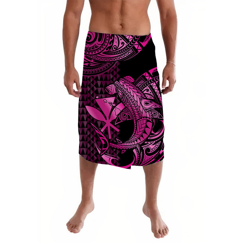 Hawaii Hammerhead Shark Lavalava Polynesian Kakau With Kanaka Pink LT14 Pink - Polynesian Pride