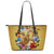 Hawaii Turtle Hibiscus Wreath Polynesian Leather Tote - Crown Style - AH Gold - Polynesian Pride