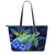 Hawaii Turtle Hibiscus Polynesian Leather Tote Bag - Jade Stone - AH Blue - Polynesian Pride