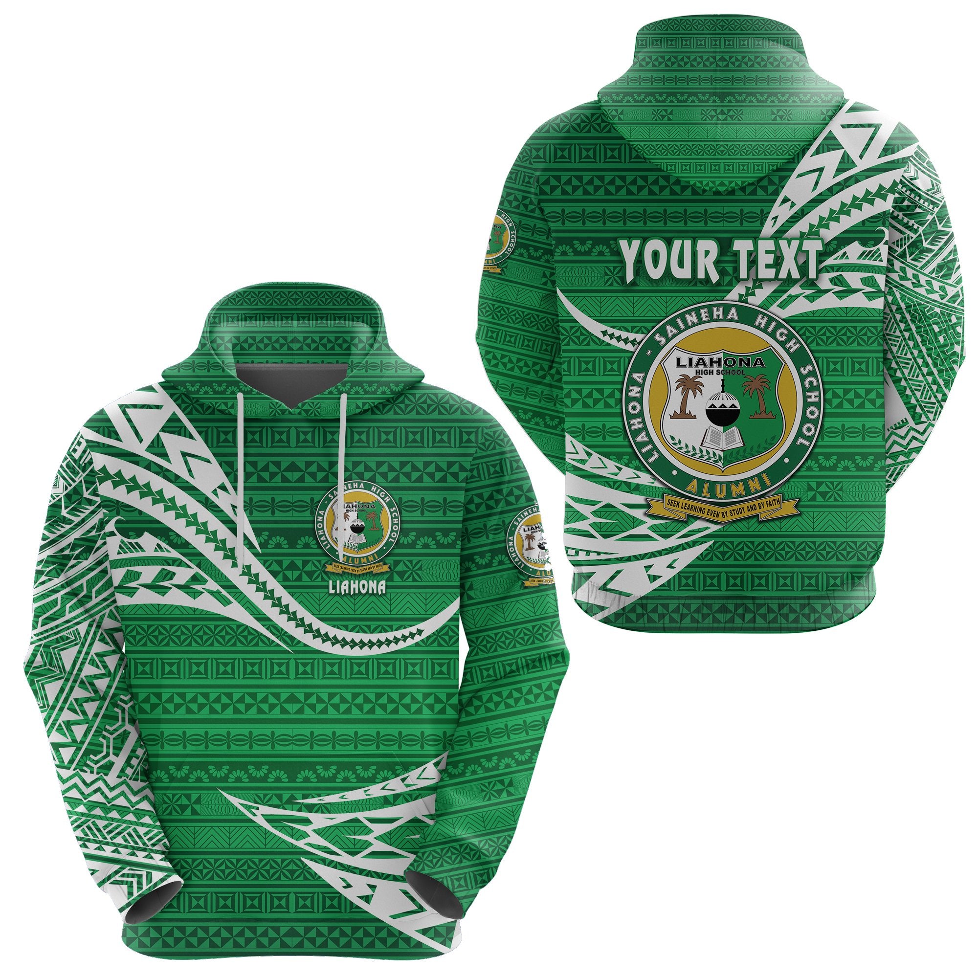 Custom Liahona High School Hoodie Unique Version Green Unisex Green - Polynesian Pride