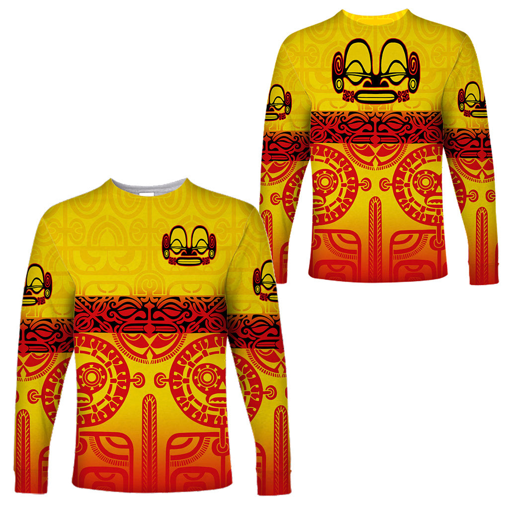 Marquesas Islands Long Sleeve Shirt Marquesan Tattoo Special Style - Gradient Yellow LT8 Unisex Yellow - Polynesian Pride