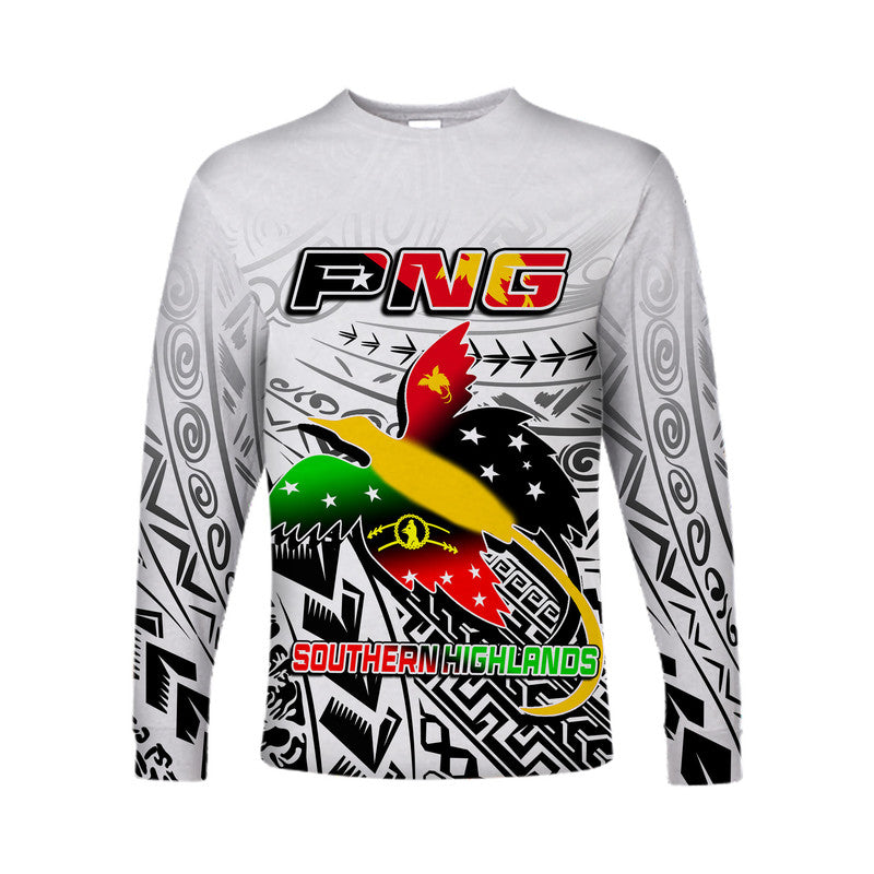 (Custom Personalised) Papua New Guinea And Southern Highlands Province Long Sleeve Shirt LT6 Unisex white - Polynesian Pride