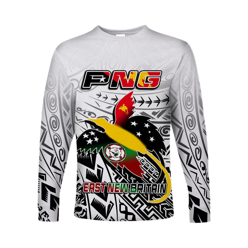 (Custom Personalised) Papua New Guinea And East New Britain Province Long Sleeve Shirt LT6 Unisex white - Polynesian Pride