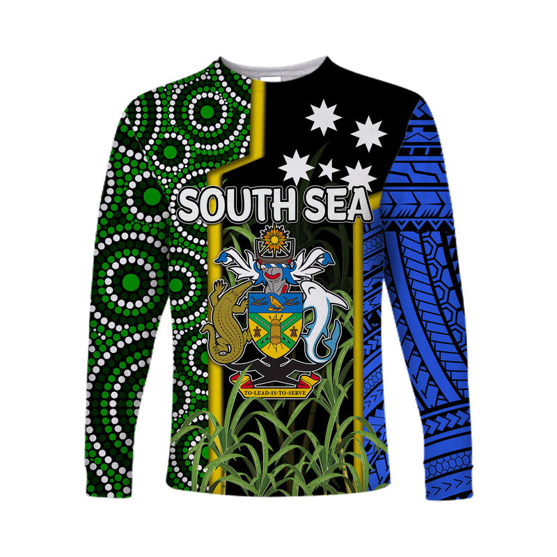 (Custom Personalised) South Sea Islanders Flag Style Long Sleeve Shirts Solomon Islands LT6 Unisex Black - Polynesian Pride