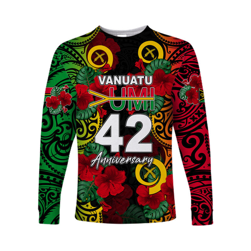 Vanuatu Yumi 42 Long Sleeve Shirt LT6 Unisex Black - Polynesian Pride