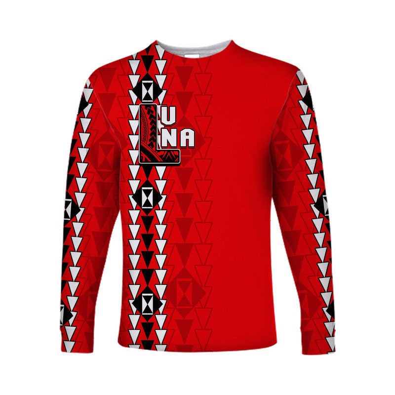 Hawaii - Lahainaluna High Mix Kakau Long Sleeve Shirts LT6 Unisex Red - Polynesian Pride