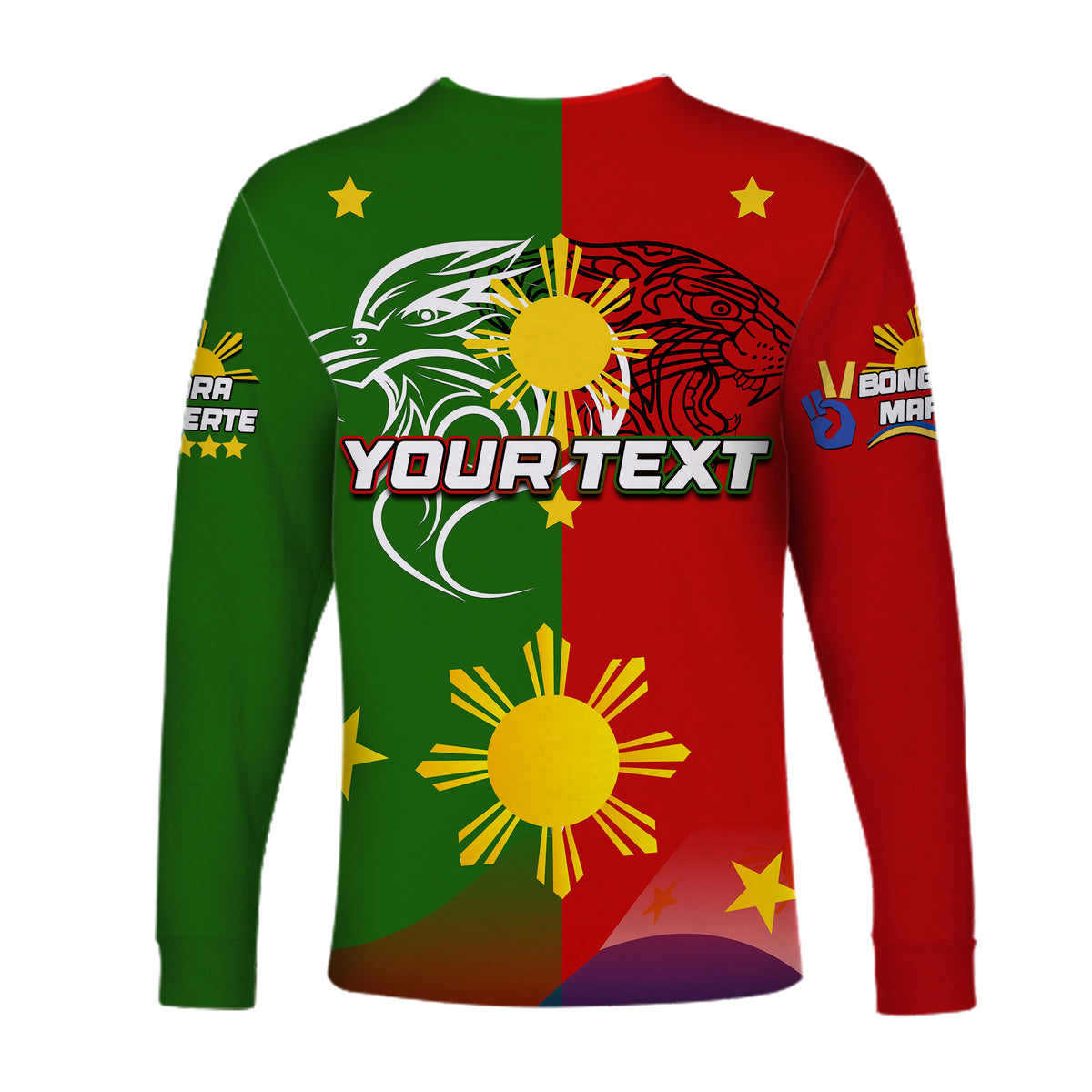 (Custom Personalised)Philippines Long Sleeve Shirt BBM AND SARA 2022 LT6 - Polynesian Pride