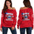 Samoa Independence Off Shoulder Sweater 2023 Red Style LT6 Women Red - Polynesian Pride