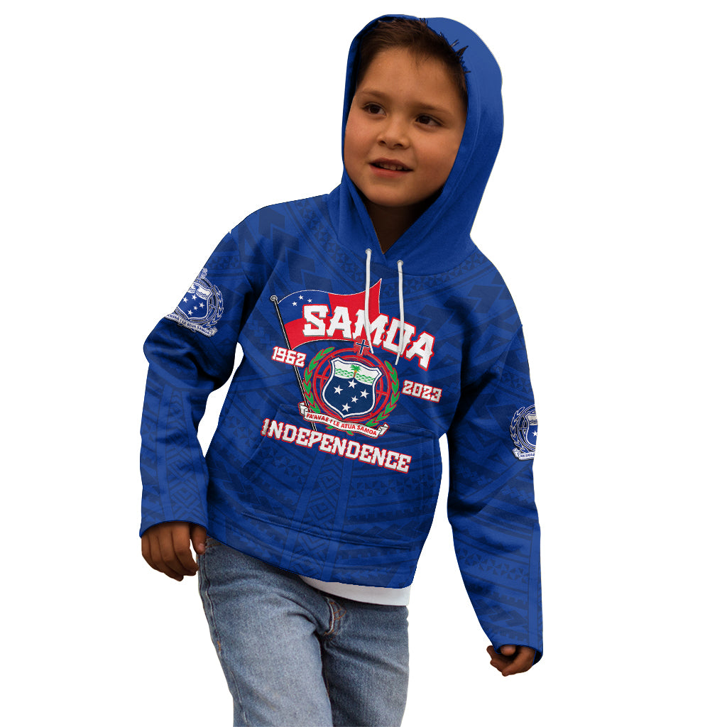 Samoa Independence Kid Hoodie 2023 Blue Style LT6 - Polynesian Pride
