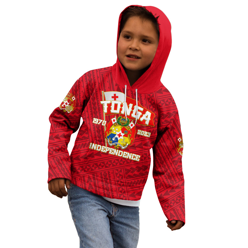 Tonga Independence Kid Hoodie 2023 Red Style LT6 - Polynesian Pride